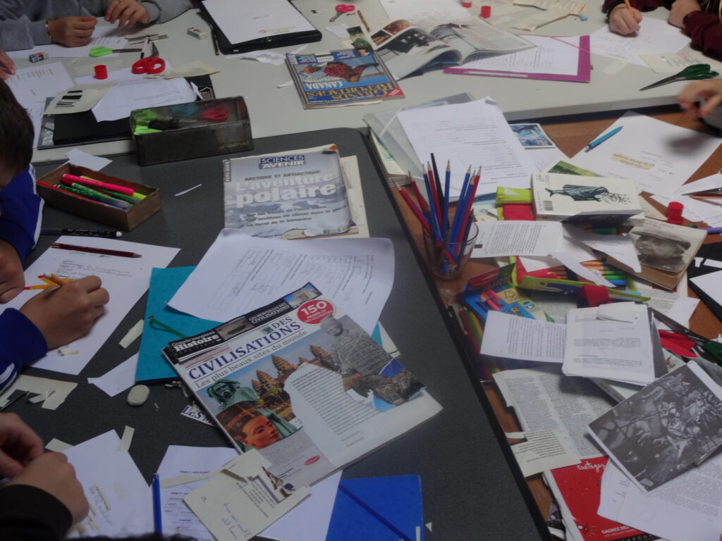 Atelier de détournement de texte pendant les Enfants du Patrimoine